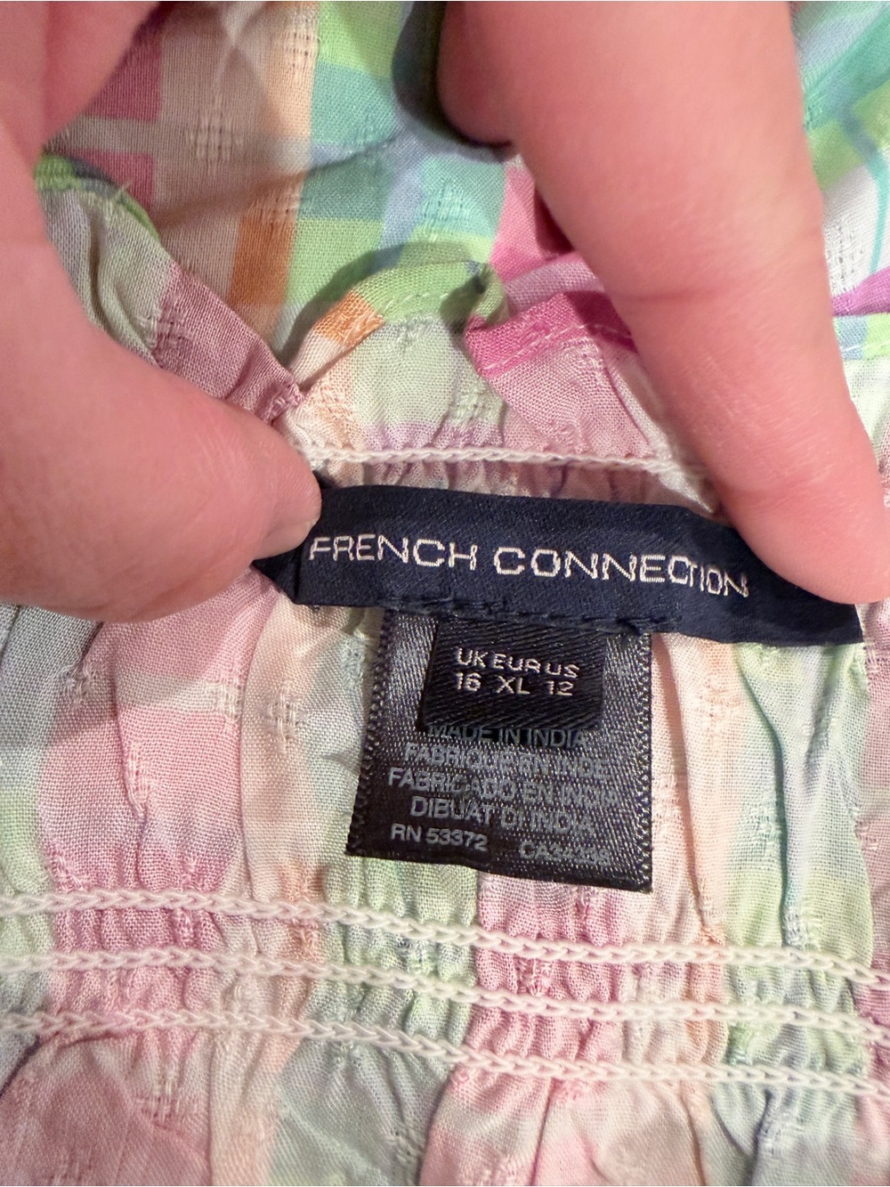 French Connection Bibiana Check Pastel Plaid Mini Dress - Pink & Mint - 12 - Picture 8 of 16